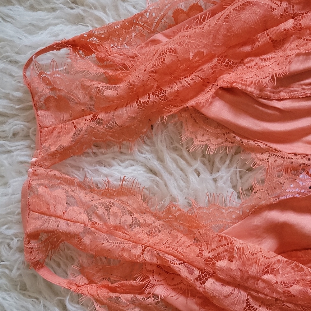 Free People Melrose Coralina Eyelash Lace Open Back Thong Bodysuit - Picture 9 of 10